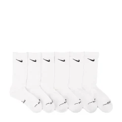 Womens Nike Everyday Elevated Crew Socks 6 Pack - White