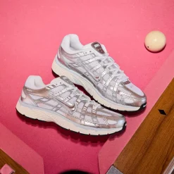 Womens Nike P-6000 Athletic Shoe - Metallic White / Metallic Silver / Blue Tint / Sail