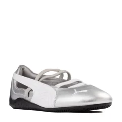 Womens PUMA Speedcat Ballet Metallic Sneaker - Silver / PUMA White
