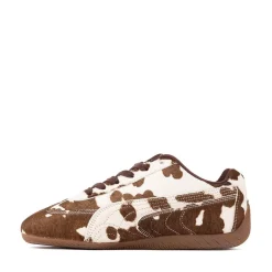 Womens PUMA Speedcat Cow Print - Chocolate Brown / Warm White
