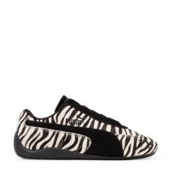 Womens PUMA Speedcat Zebra Athletic Shoe - Warm White / PUMA Black