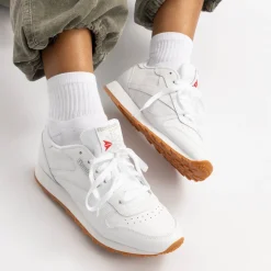Womens Reebok Classic Leather Athletic Shoe - White / Gum