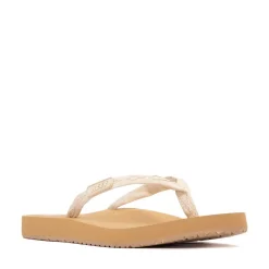 Womens Reef Ginger Slide Sandal - Cream / Tan