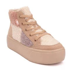 Womens Rocket Dog Flair Patchwork Platform Casual Shoe - Natural