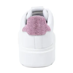 Womens Steve Madden Charlie Rhinestone Sneaker - White / Pink