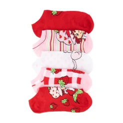 Womens Strawberry Shortcake No Show Socks 5 Pack - Multicolor