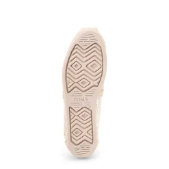 Womens TOMS Alpargata Crochet Slip-On Casual Shoe - Cream