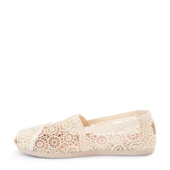 Womens TOMS Alpargata Crochet Slip-On Casual Shoe - Cream