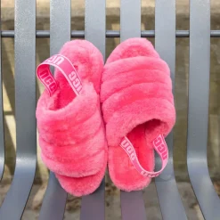 Womens UGG® Fluff Yeah Slide - Deep Coral