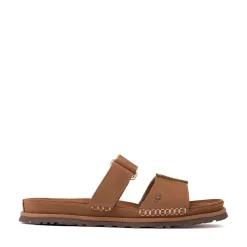 Womens UGG® GoldenGaze Slide Sandal - Dark Chestnut