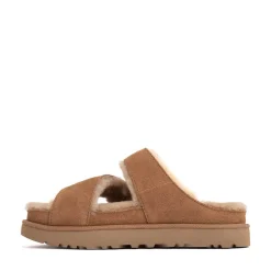 Womens UGG® Greenport Cross Strap Slide Sandal - Chestnut